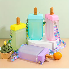Kids' Ice Cream Water Bottle w/ Strap - Leak Proof