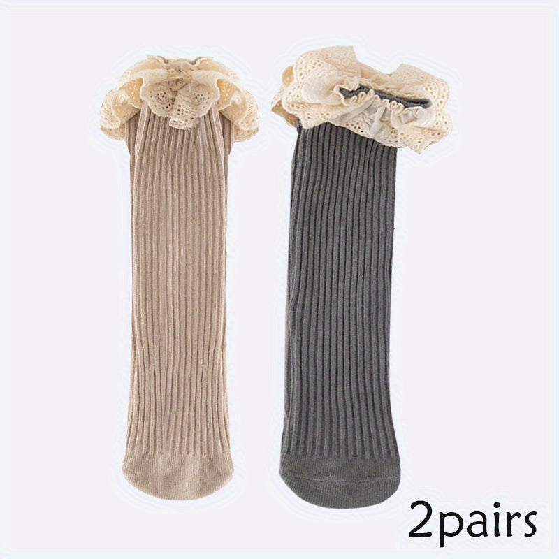 5pairs Lace Ruffled Princess Socks for Baby Girls