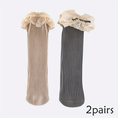 5pairs Lace Ruffled Princess Socks for Baby Girls
