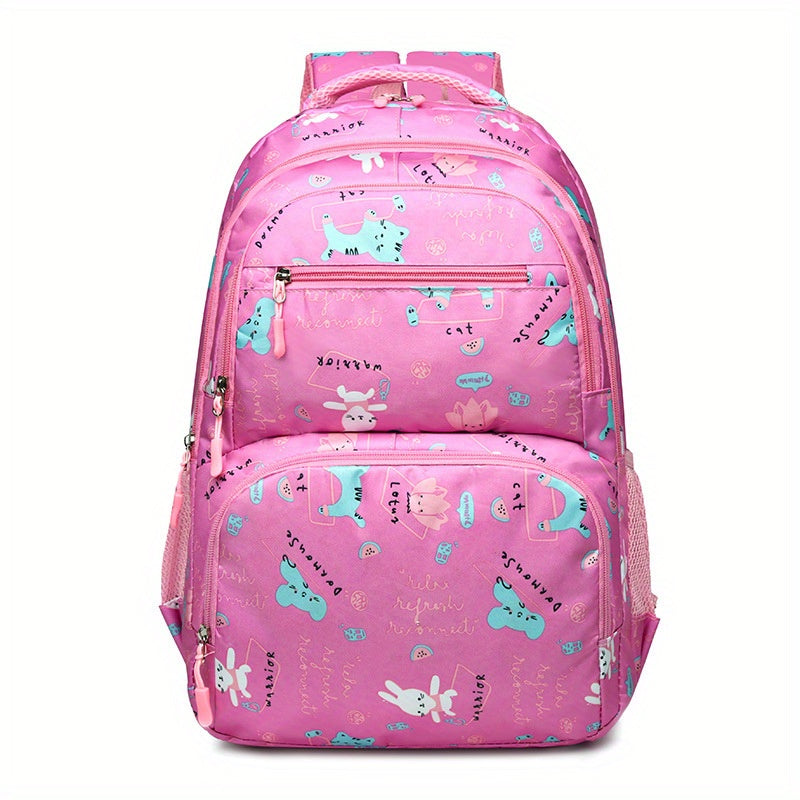 Children's Cartoon Rabbit Print Backpack Lightweight Waterproof