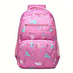Children's Cartoon Rabbit Print Backpack Lightweight Waterproof