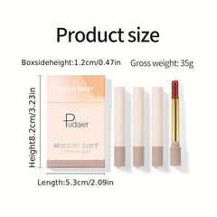 4Pcs Soft Velvet Liquid Lipstick Set Long Lasting Moisturising Lip Stain