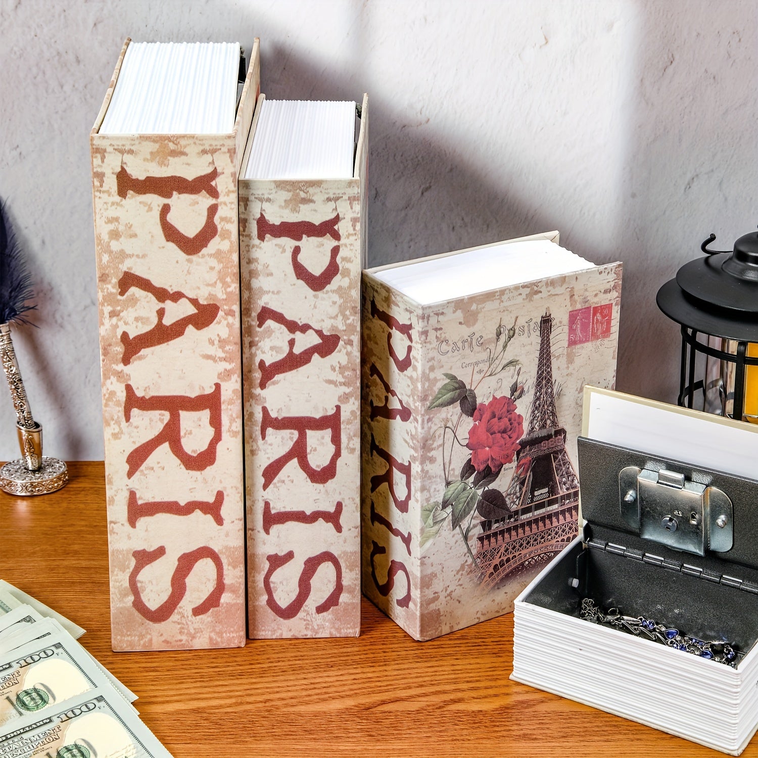 Simulated Book Storage Box Safe Hidden Secret Storage Box with Key Lock