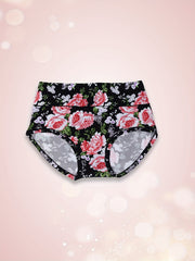3pcs Floral Print Briefs Stretchy Intimates Panties Women's Lingerie