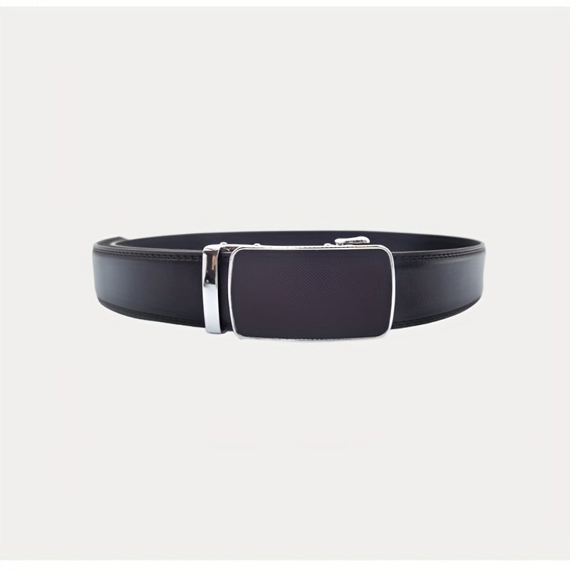 Men's Leather Belt Automatic Buckle Business Suit Waist Strap