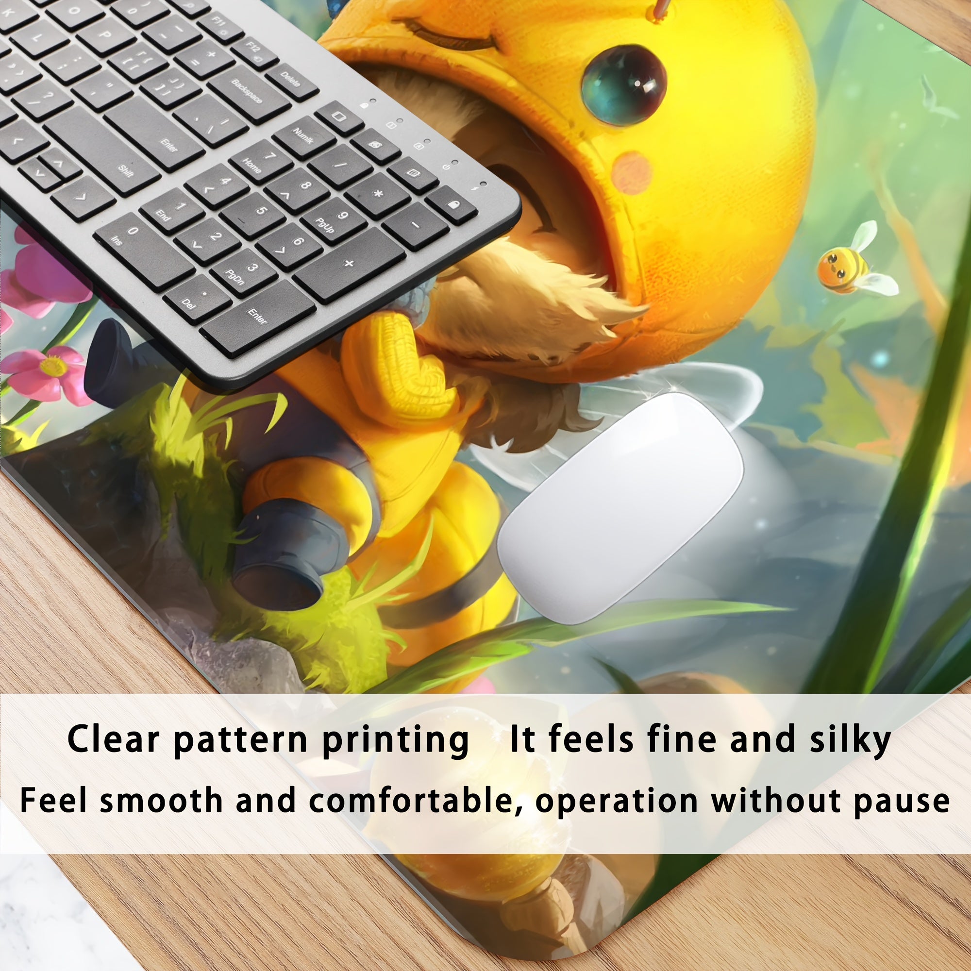 Large Cartoon Bee Mouse Pad Non-slip Rubber Washable
