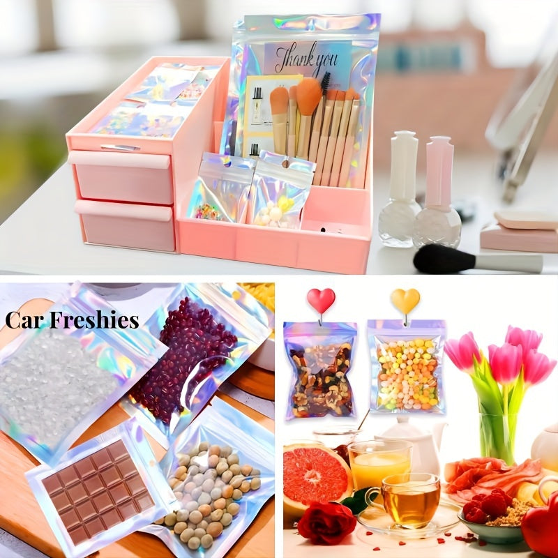 50pcs Holographic Resealable Bags for Party Food Storage