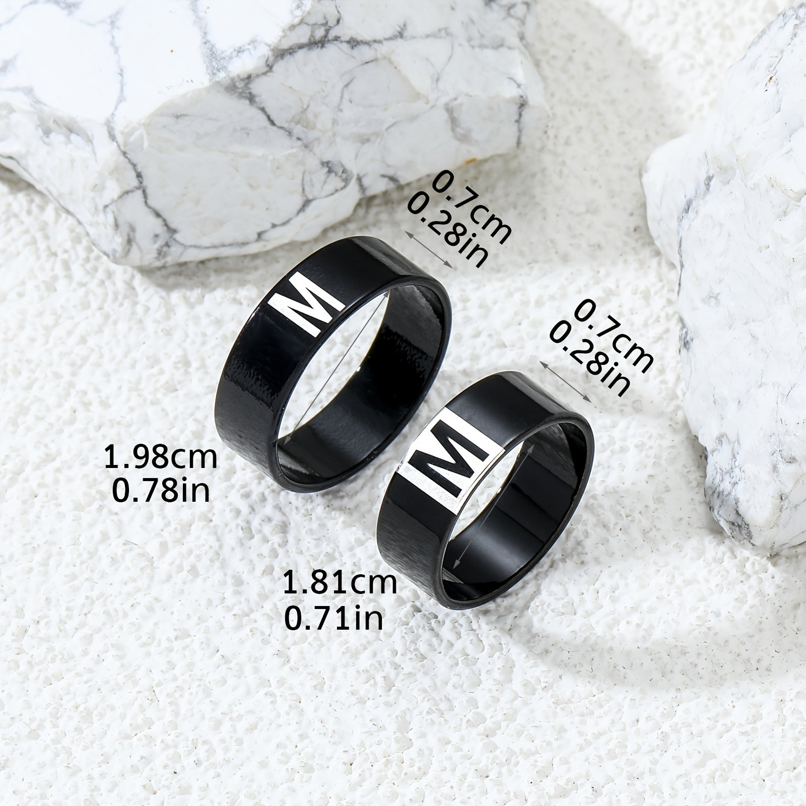 Couple Letter Rings Stainless Steel Punk Accessories Anniversary Gift