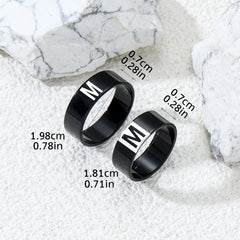 Couple Letter Rings Stainless Steel Punk Accessories Anniversary Gift
