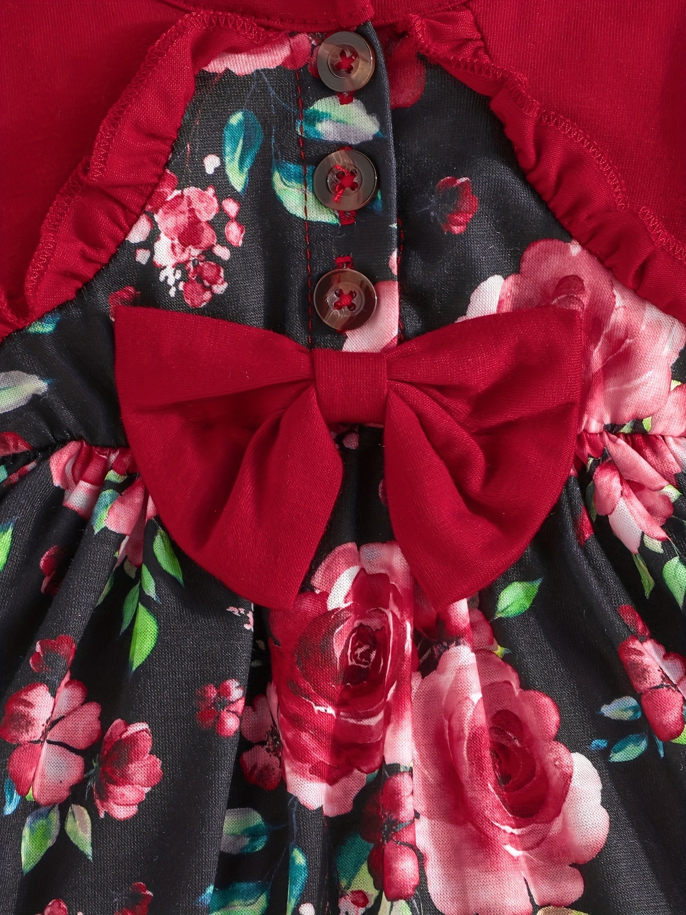 Baby Girls Floral Long Sleeve Romper Dress