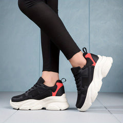 Mesh Sneakers Lace Up Platform Running Shoes for Women