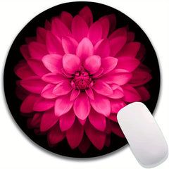 Pink Lotus Flower Textured Mouse Pad Non Slip Rubber Base