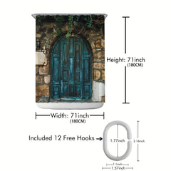 Waterproof Wood Print Shower Curtain 71x71in