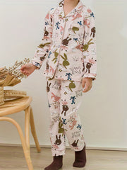 Girls 2pcs Unicorn Print Pajama Set