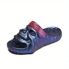 Men's Skull Slip-on Sandals Outdoor Slides Walking Shoes