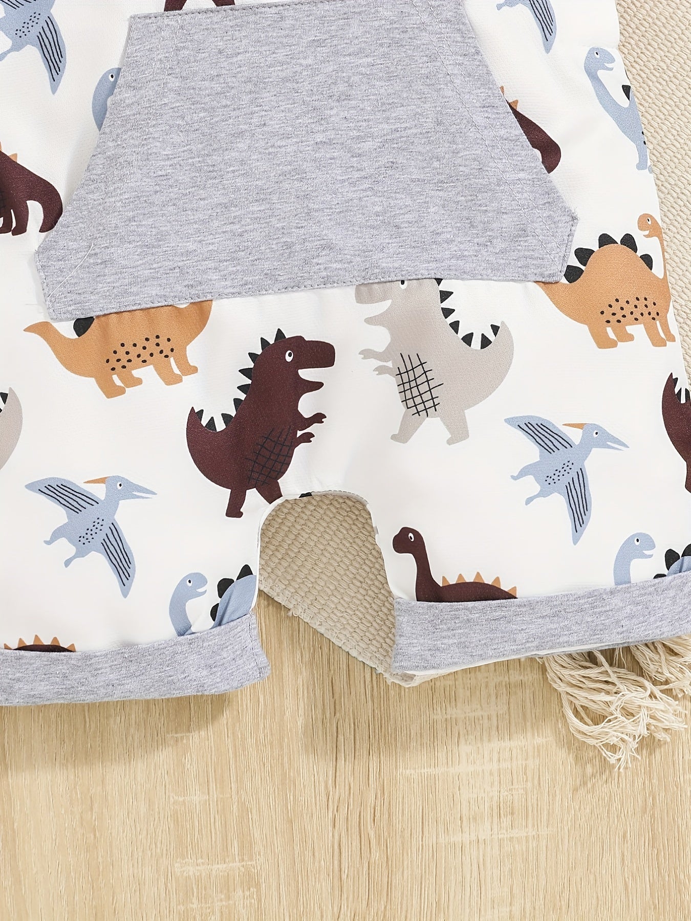 2pc Baby Boys T-shirt & Dino Print Overalls Set