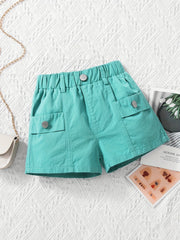 Girls Plain Shorts Comfortable Casual Pants Summer Outdoor Kids