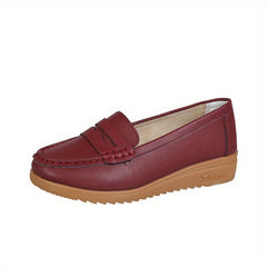 Women's Flat Loafers Faux Leather Slip On Shoes