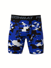 Men's Camo Compression Pants Quick Drying Workout Shorts