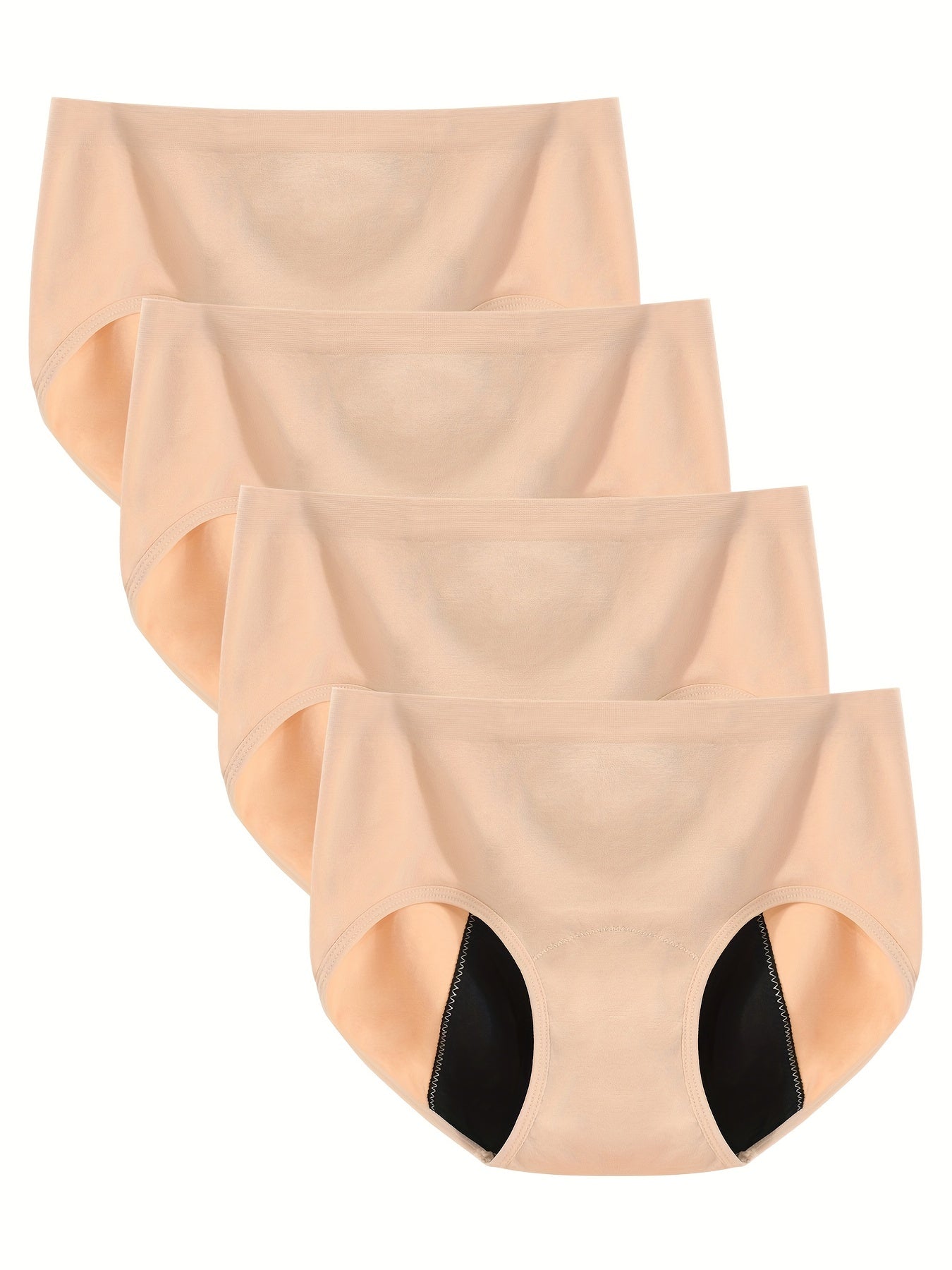 4pcs Period Panties Full Coverage Anti Leak Breathable Women's Underwear