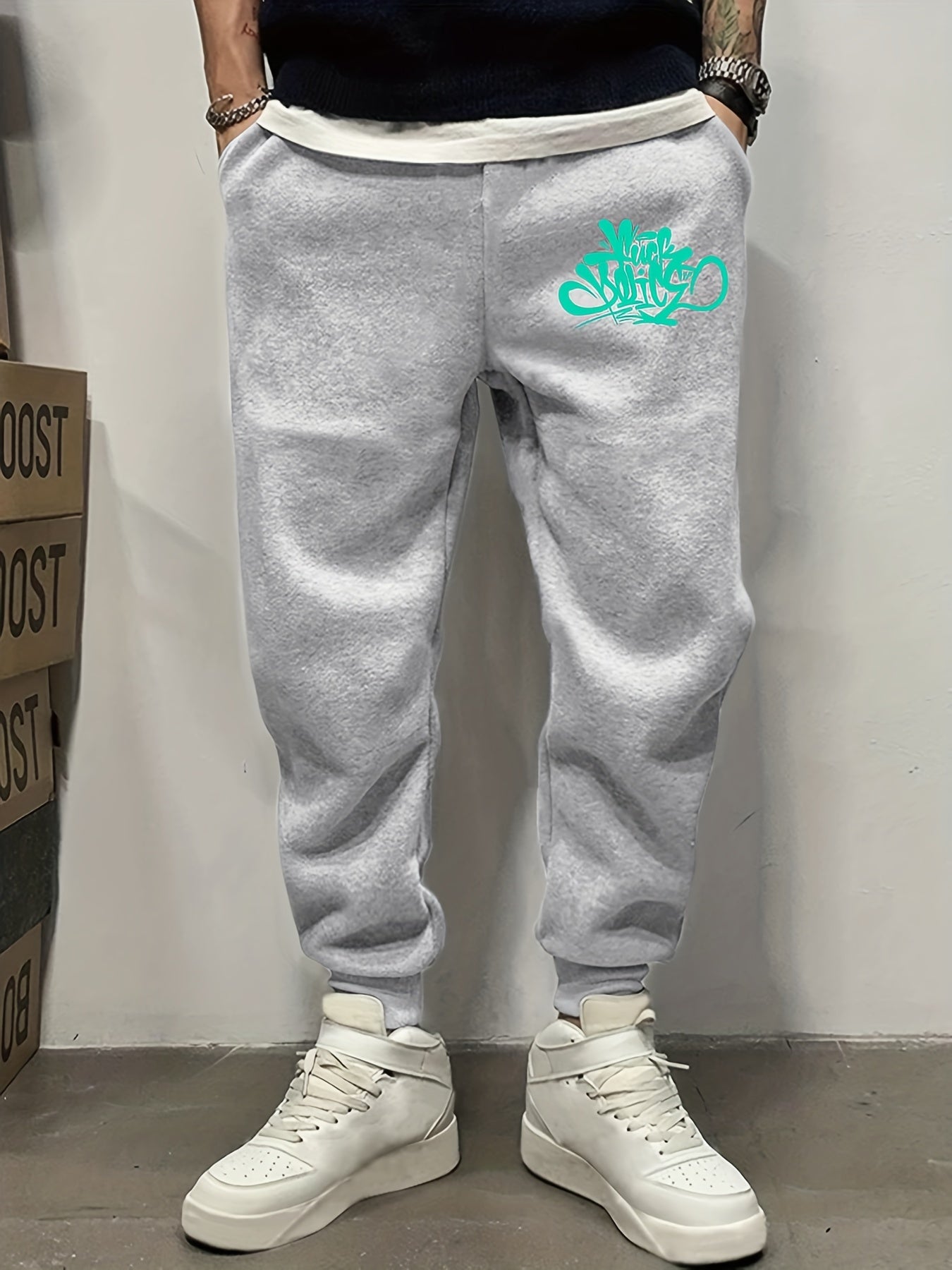 Stylish Letter Pattern Men s Drawstring Sweatpants