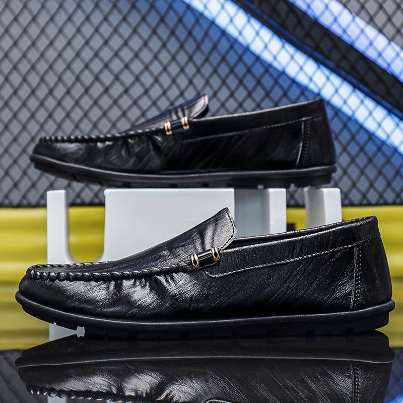Men's Moc Toe Loafer Shoes PU Leather Slip On Shoes