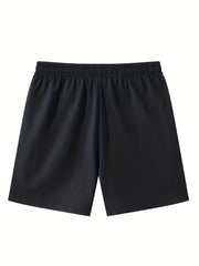 Alien Comfy Drawstring Shorts Men's Casual Solid Stretch Elastic Waist Shorts