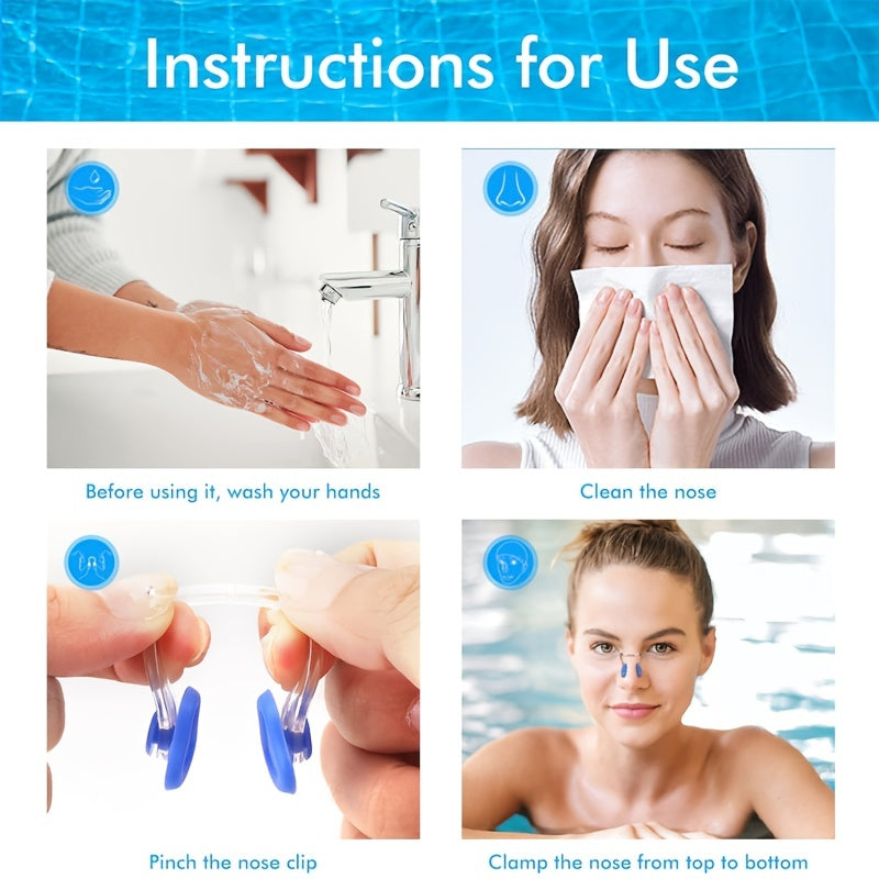 4pcs 2.2" Silicone Nose Clip for Swimming - Men Women