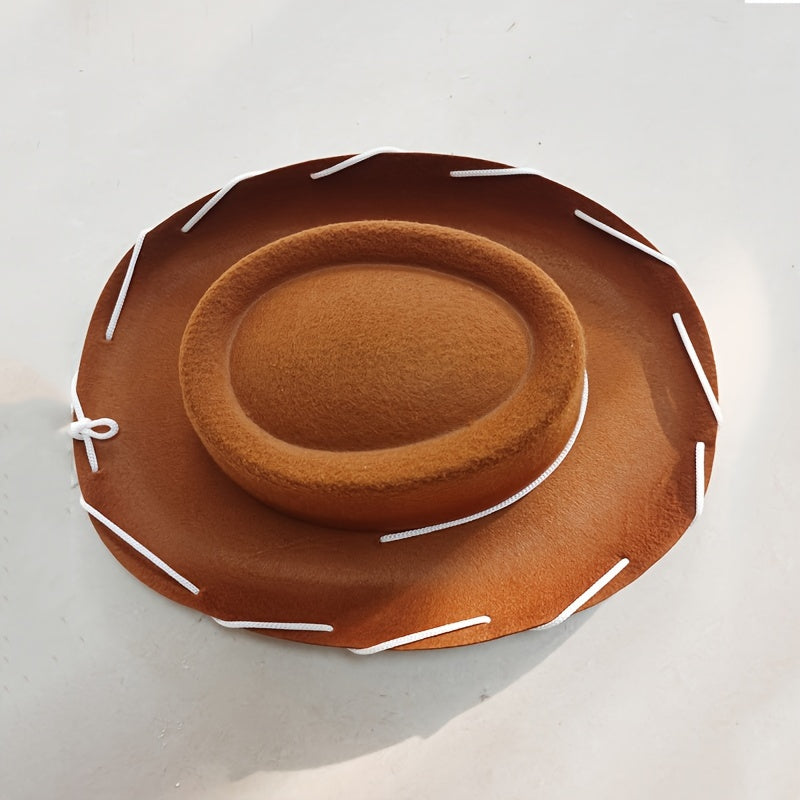 1pc Brown Felt Cowboy Hat for Students