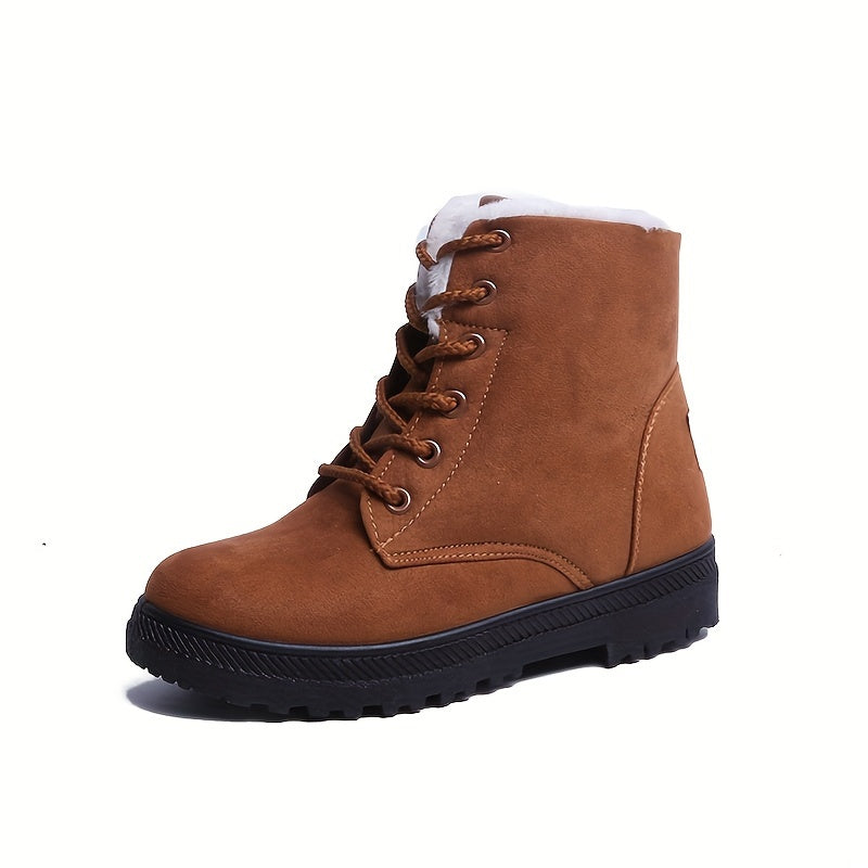 Women's Plush Ankle Boots Winter Mid Calf Boots