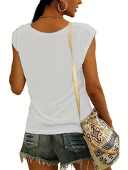 Guipure Lace V Neck Tank Top Sleeveless Casual Summer Women's Top