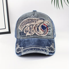 Breathable Shark Embroidery Baseball Cap for Men & Women