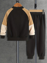 Boys Varsity Jacket & Sweatpants Alphabet Decor Suit