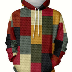 Geometry Print Hoodies For Men Graphic Hoodie Comfy Loose Hooded Pullover
