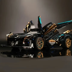 Golden Car Building Blocks Sports Car Manual Building Toy ABS Material