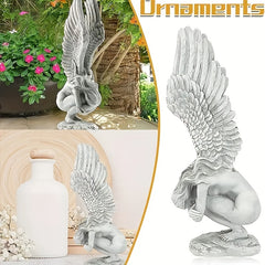 1pc Squat Shy Angel Resin Crafts Birthday And Bright Figurine Yard Decor