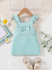 Baby Girls Square Neck Bow Cami Dress
