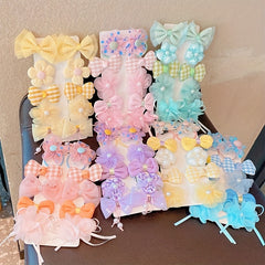10pcs Flower Bow Hair Clips for Baby Girls
