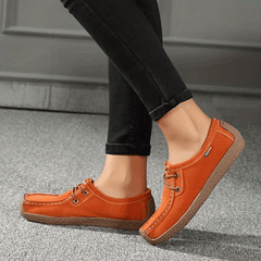 Women's Lace Up Loafers Comfort Slip On Shoes Casual Lightweight Flat Shoes