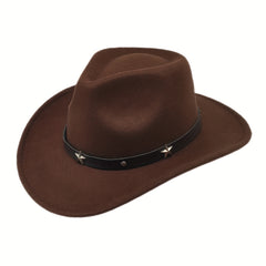 Western Cowboy Hat Felt Wide Brim Fedora Hat Cosplay Costume
