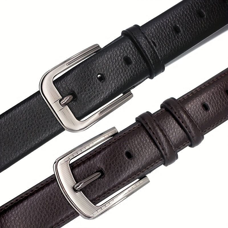 Men's Automatic Buckle PU Leather Belt Business Waist Strap