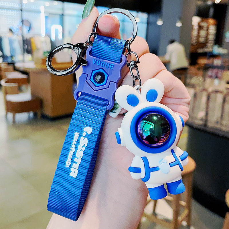 Rabbit Astronaut Keychain with Strap, Perfect Gift