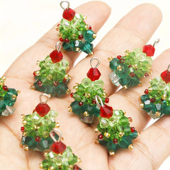 Christmas Glass Beads Hand-Woven Earrings Pendant DIY Jewelry Accessories