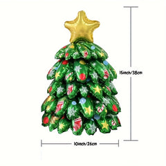 38cm Christmas Tree Foil Balloon - Self Standing - Xmas Party Decor