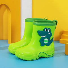 Girl's Dino Pattern Rain Boots Non Slip Waterproof Shoes
