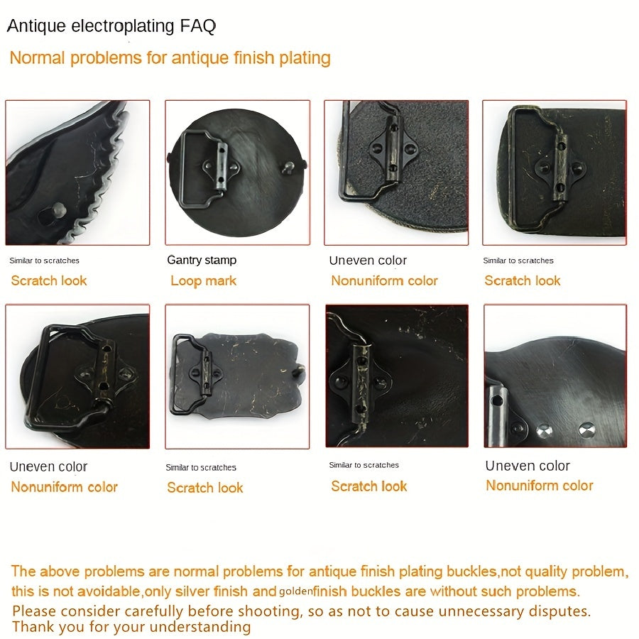 High Alloy Horsehead Belt Buckle Retro Indian Style Men's Cowboy Western Style
