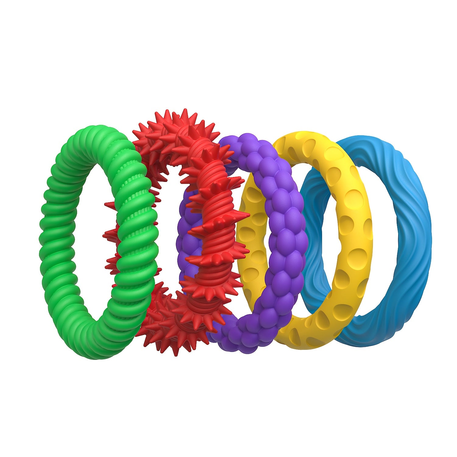 NeslGenc 5pcs Sensory Fidget Toys - Colorful Silicone Textured