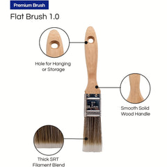 5pcs Paint Brushes Set - 2 Flat, 2 Angle, Stubby & 5 Angle Profession