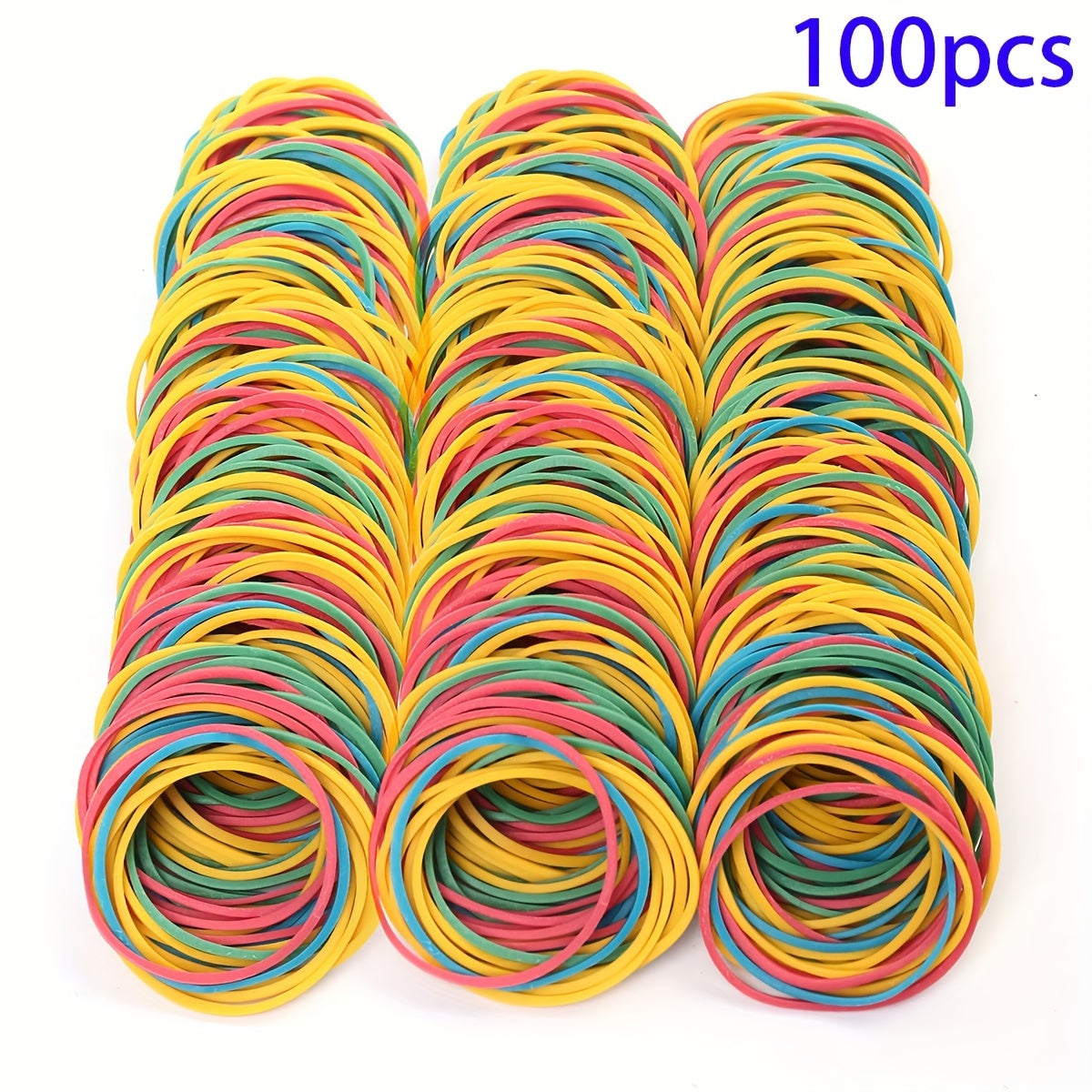 100pcs Yellow Rubber Band Ring High Elastic Durable Rubber Band
