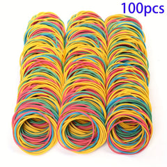 100pcs Yellow Rubber Band Ring High Elastic Durable Rubber Band